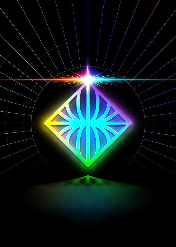 Neon Sacred Geometry Glyph