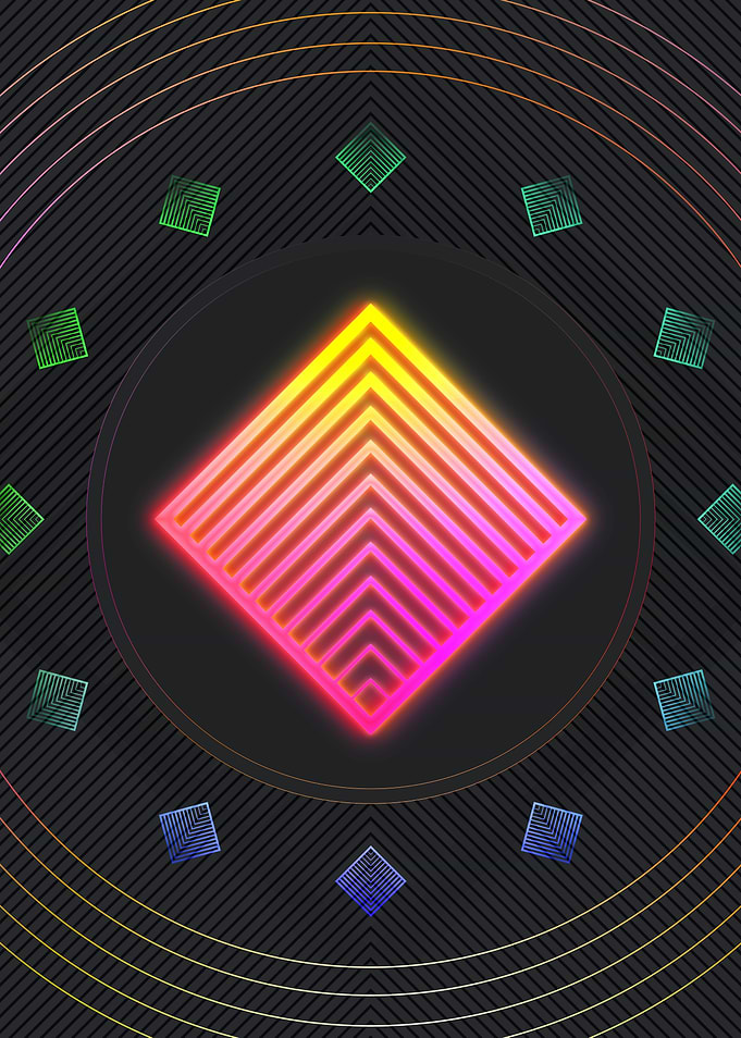 Neon Geometric Glyph Rune