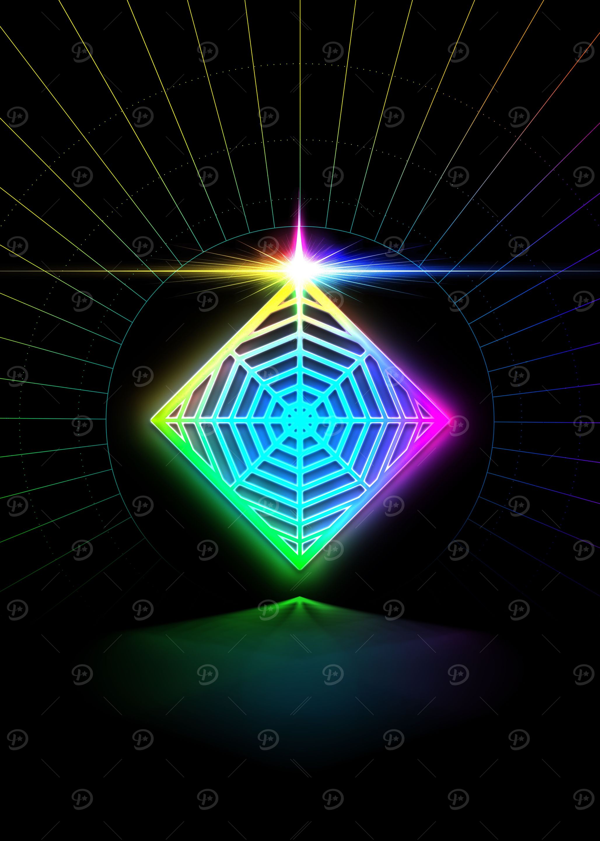 Neon Sacred Geometry Glyph