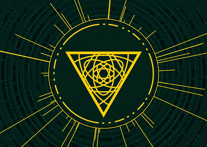Gold Geometric Glyph Sign