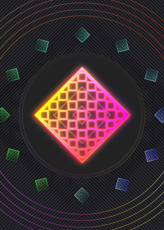 Neon Sacred Geometry Glyph