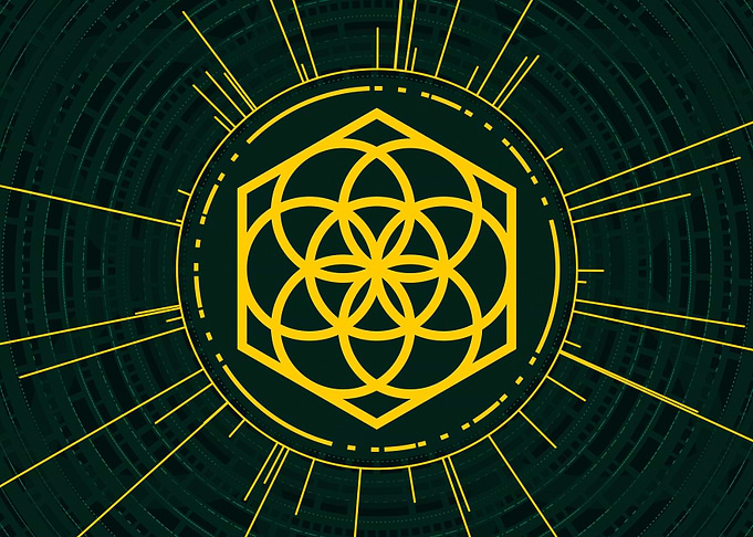 Gold Geometric Glyph Rune