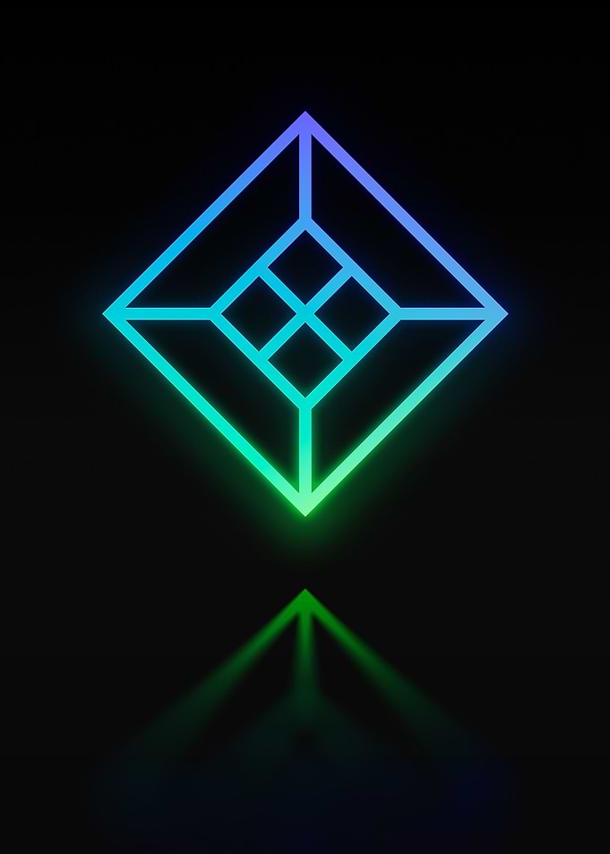 Neon Geometric Glyph Sign
