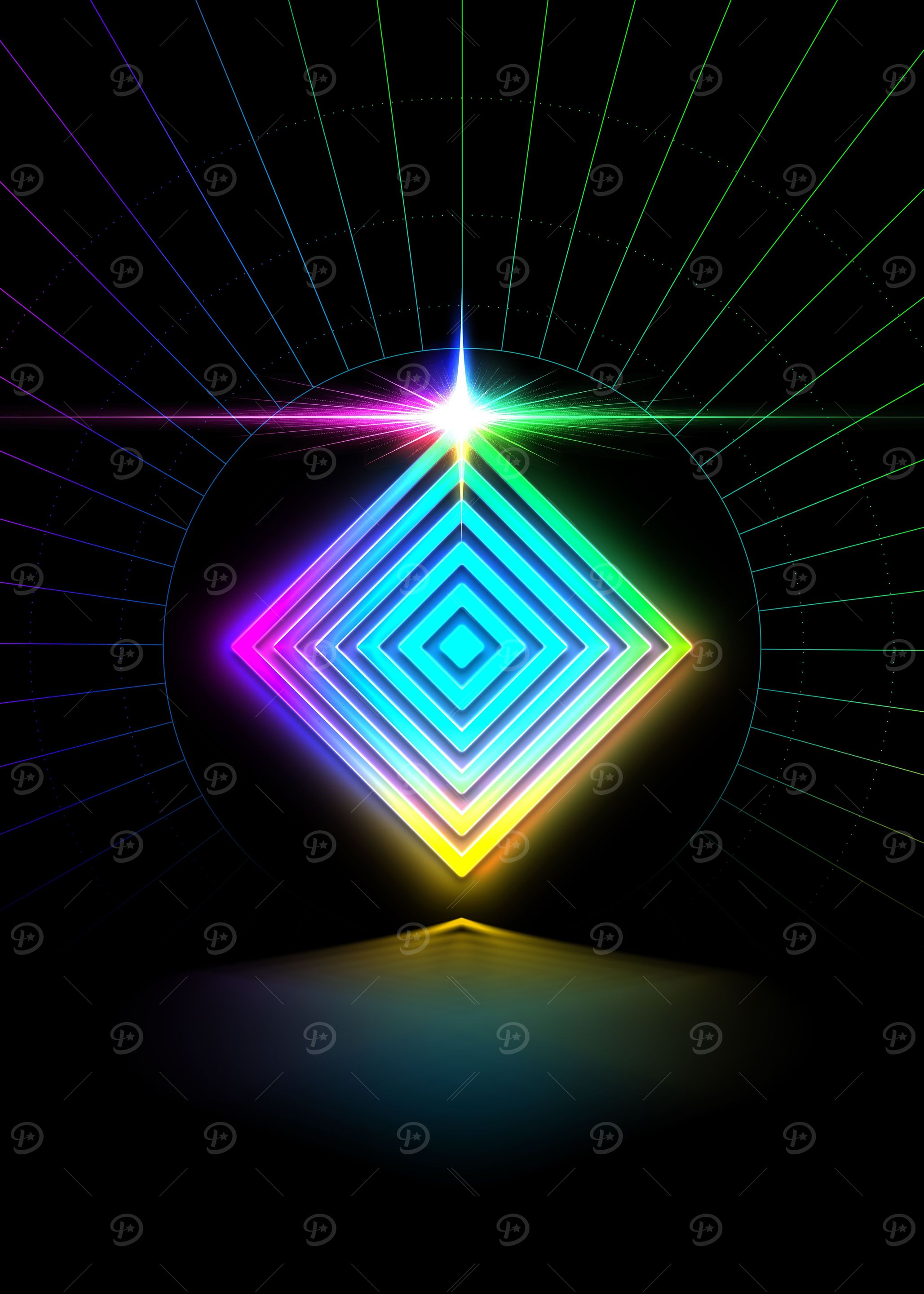 Neon Geometric Glyph Sign