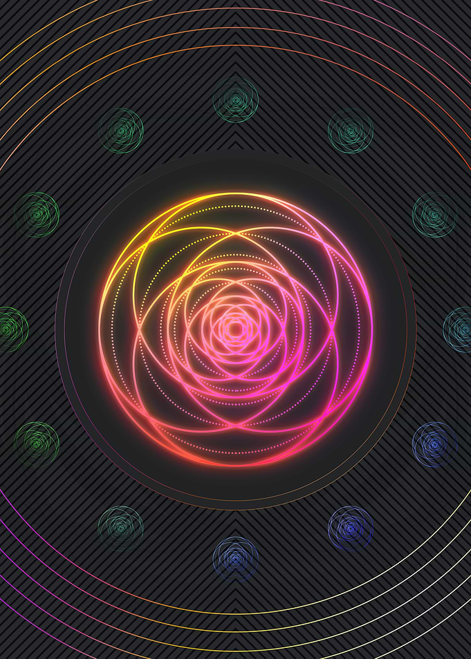 Neon Sacred Geometry Glyph