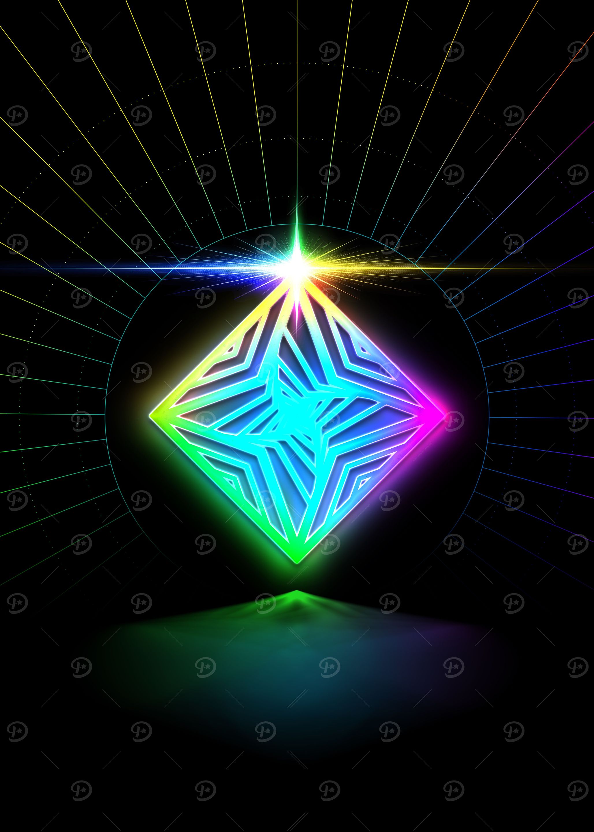 Neon Sacred Geometry Glyph