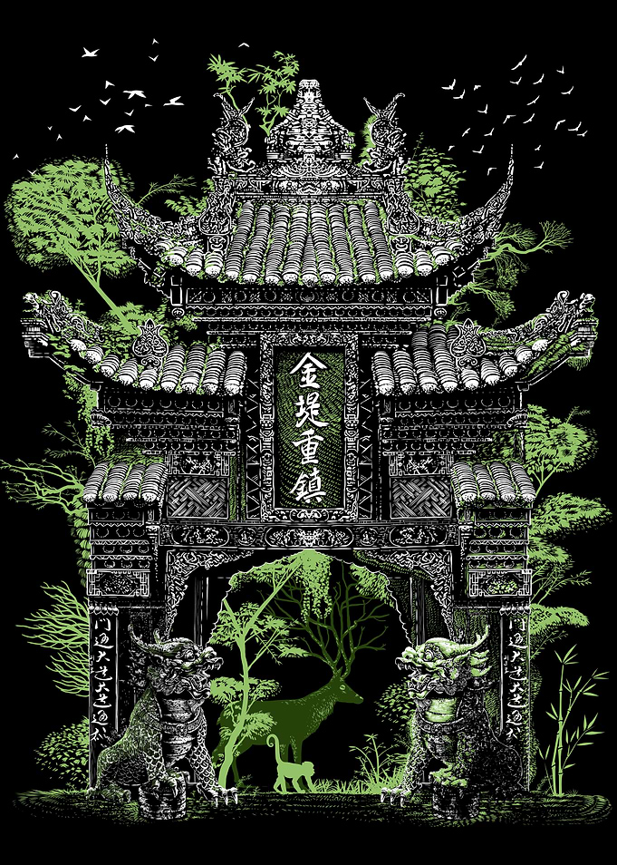 Chinese temple gate