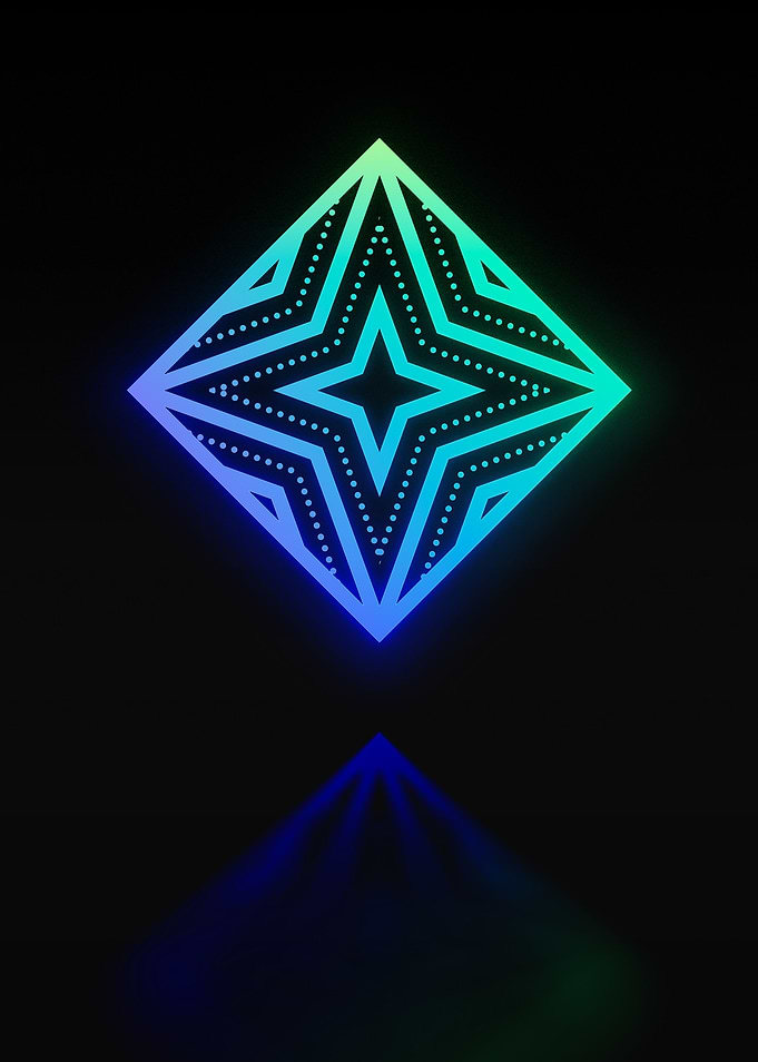 Neon Sacred Geometry Glyph