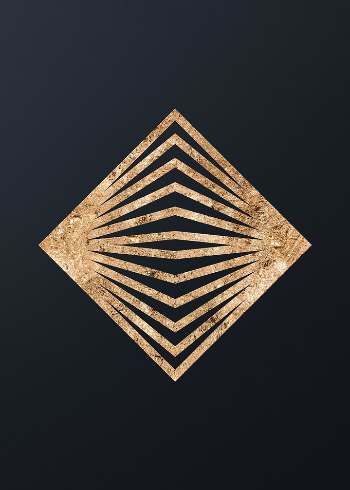 Gold Geometric Glyph Sign