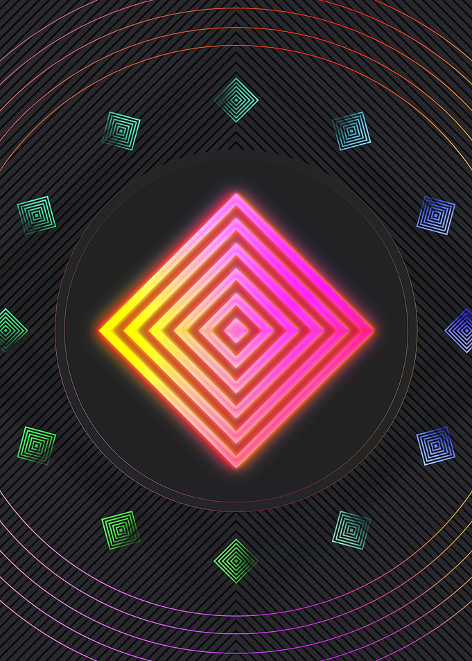 Neon Sacred Geometry Glyph