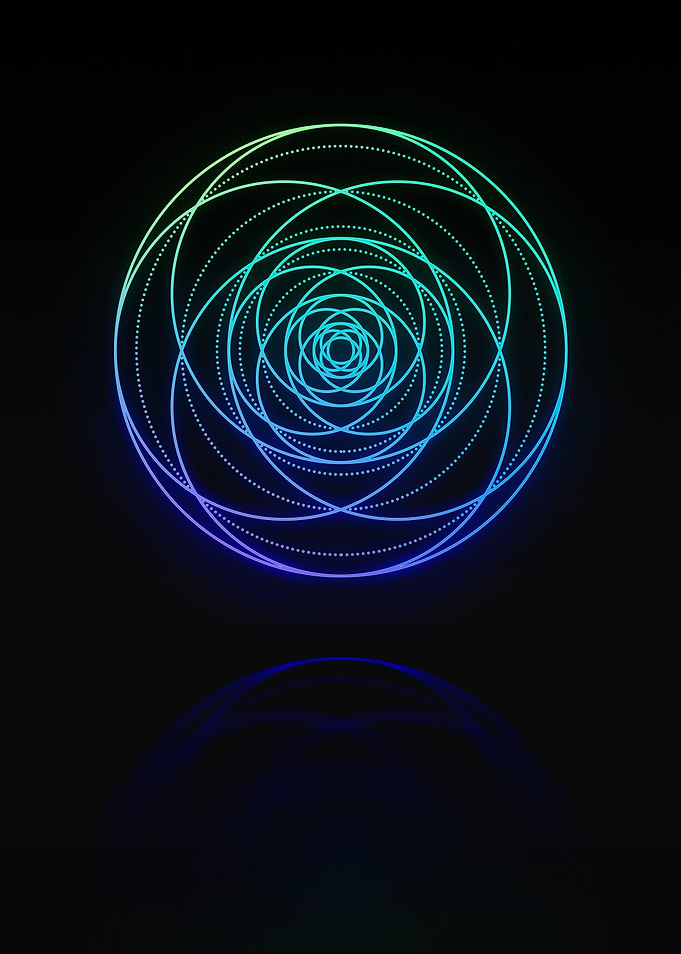 Neon Sacred Geometry Glyph