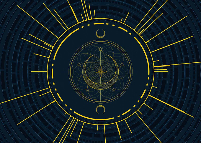 Gold Sacred Geometry Glyph