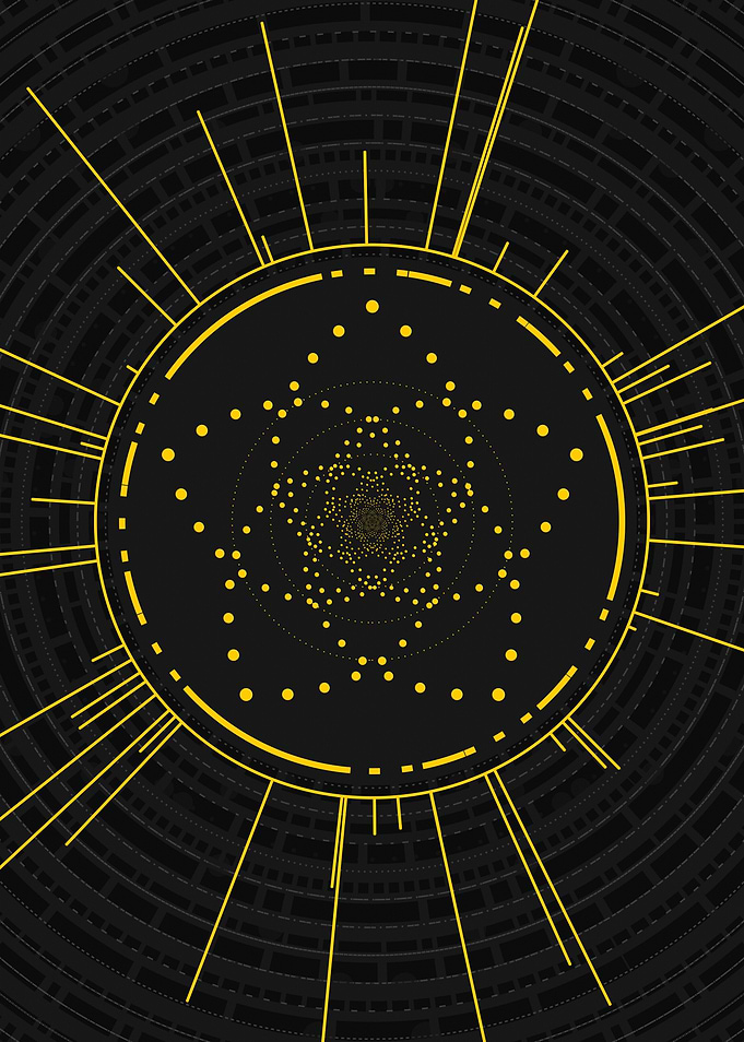 Gold Sacred Geometry Glyph