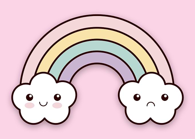 Rainbow rose kawaii