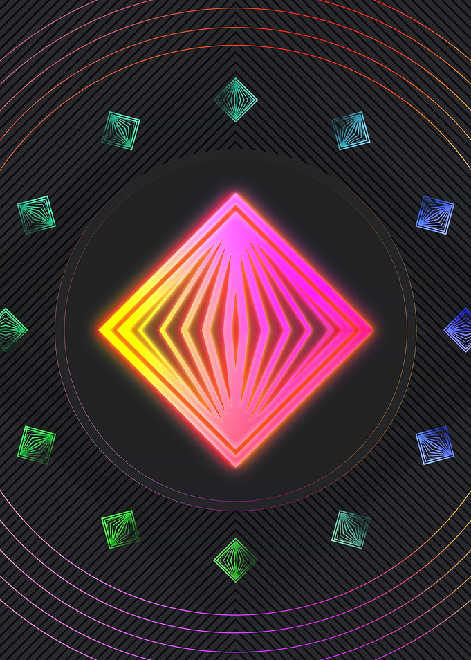 Neon Geometric Glyph Rune