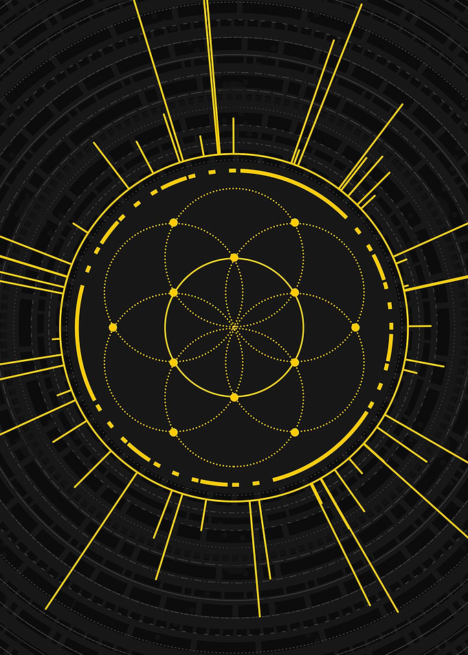 Gold Sacred Geometry Glyph