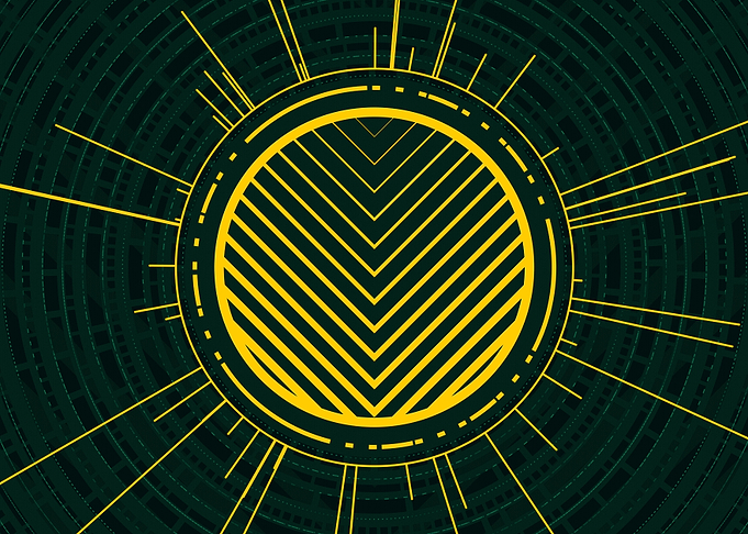 Gold Geometric Glyph Sign