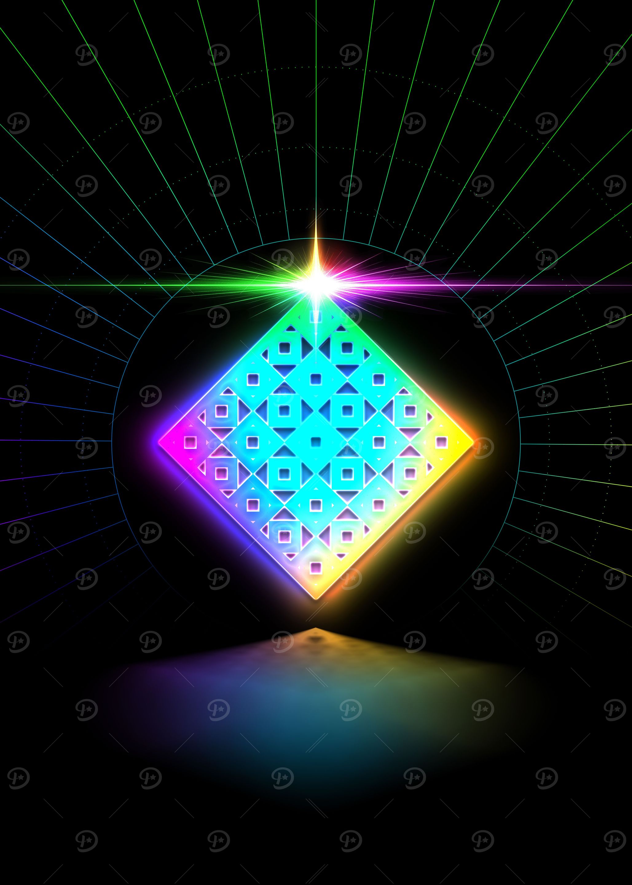 Neon Geometric Glyph Rune