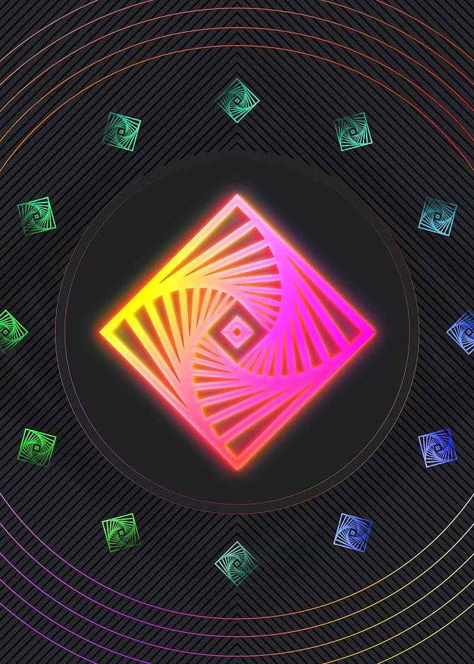 Neon Sacred Geometry Glyph