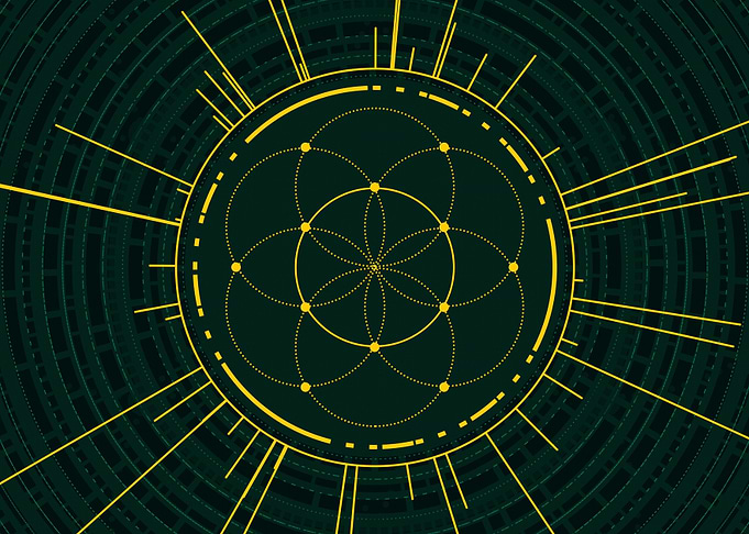 Gold Sacred Geometry Glyph
