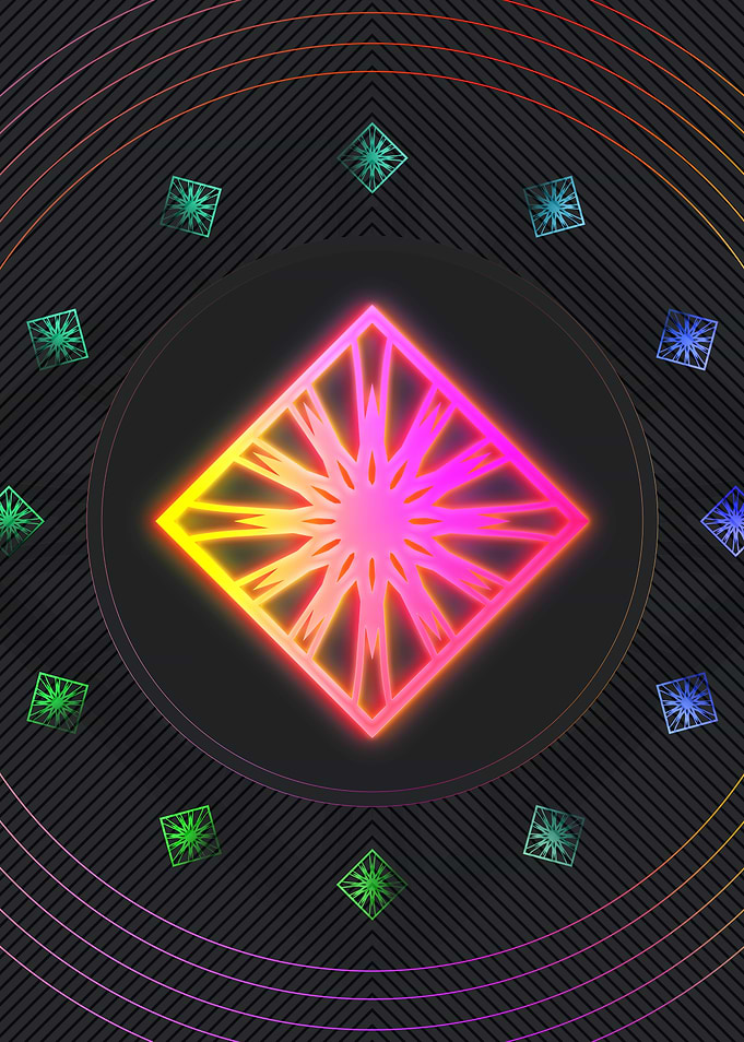 Neon Geometric Glyph Sign