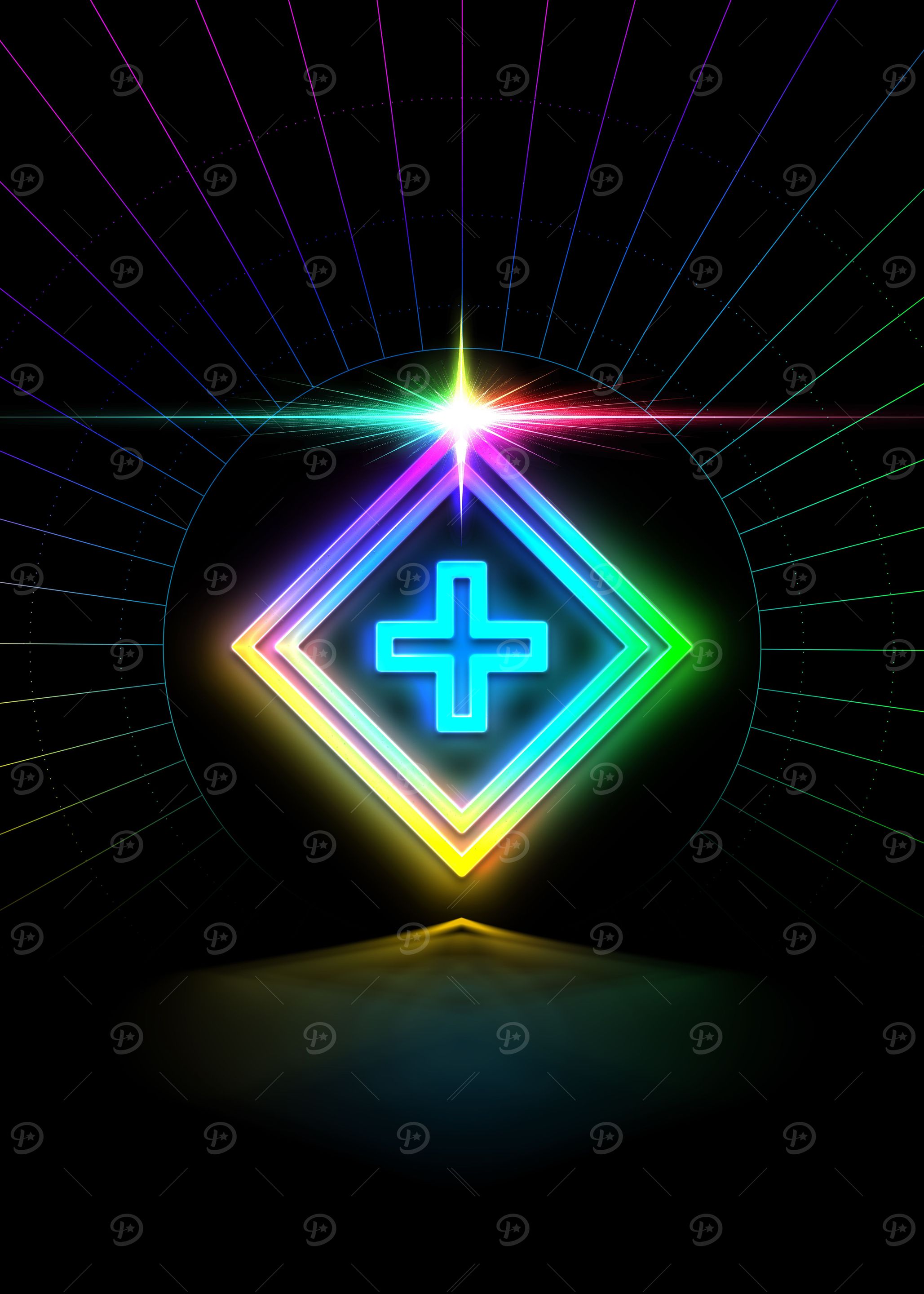 Neon Sacred Geometry Glyph