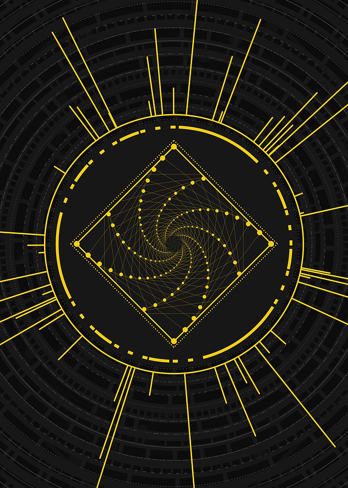 Gold Sacred Geometry Glyph