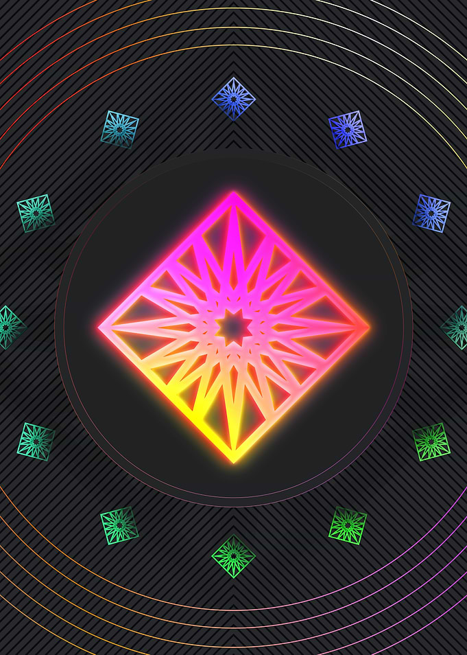 Neon Sacred Geometry Glyph