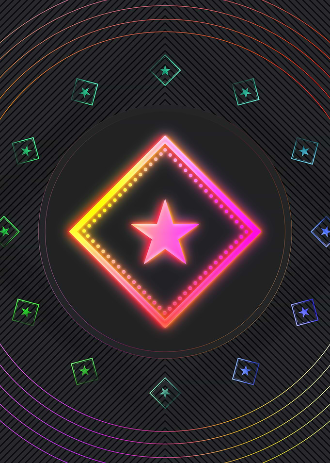 Neon Geometric Glyph Sign
