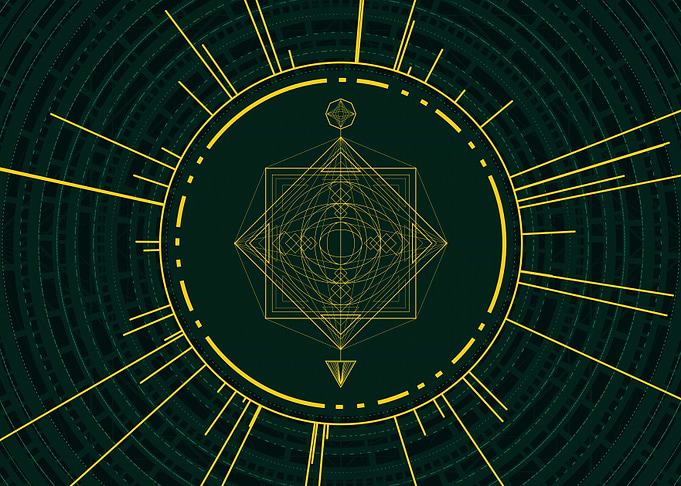 Gold Sacred Geometry Glyph