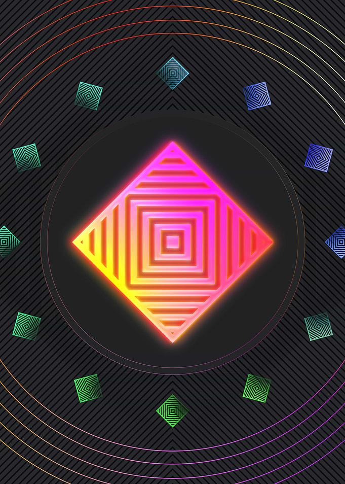 Neon Sacred Geometry Glyph