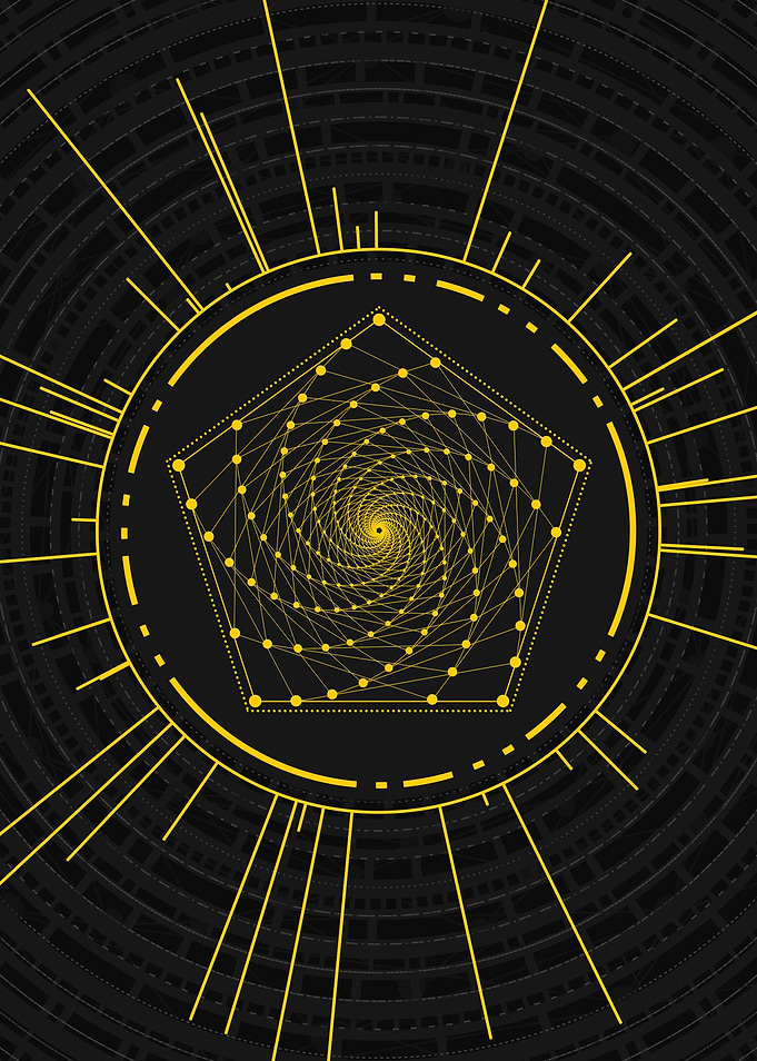 Gold Sacred Geometry Glyph