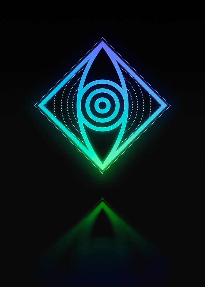 Neon Sacred Geometry Glyph
