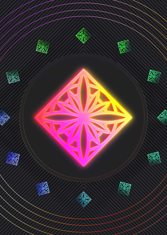Neon Geometric Glyph Sign