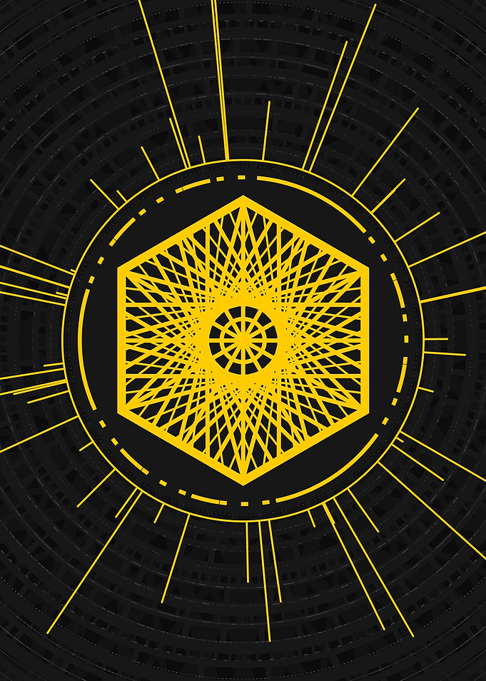 Yellow Glyph Mandala Rune