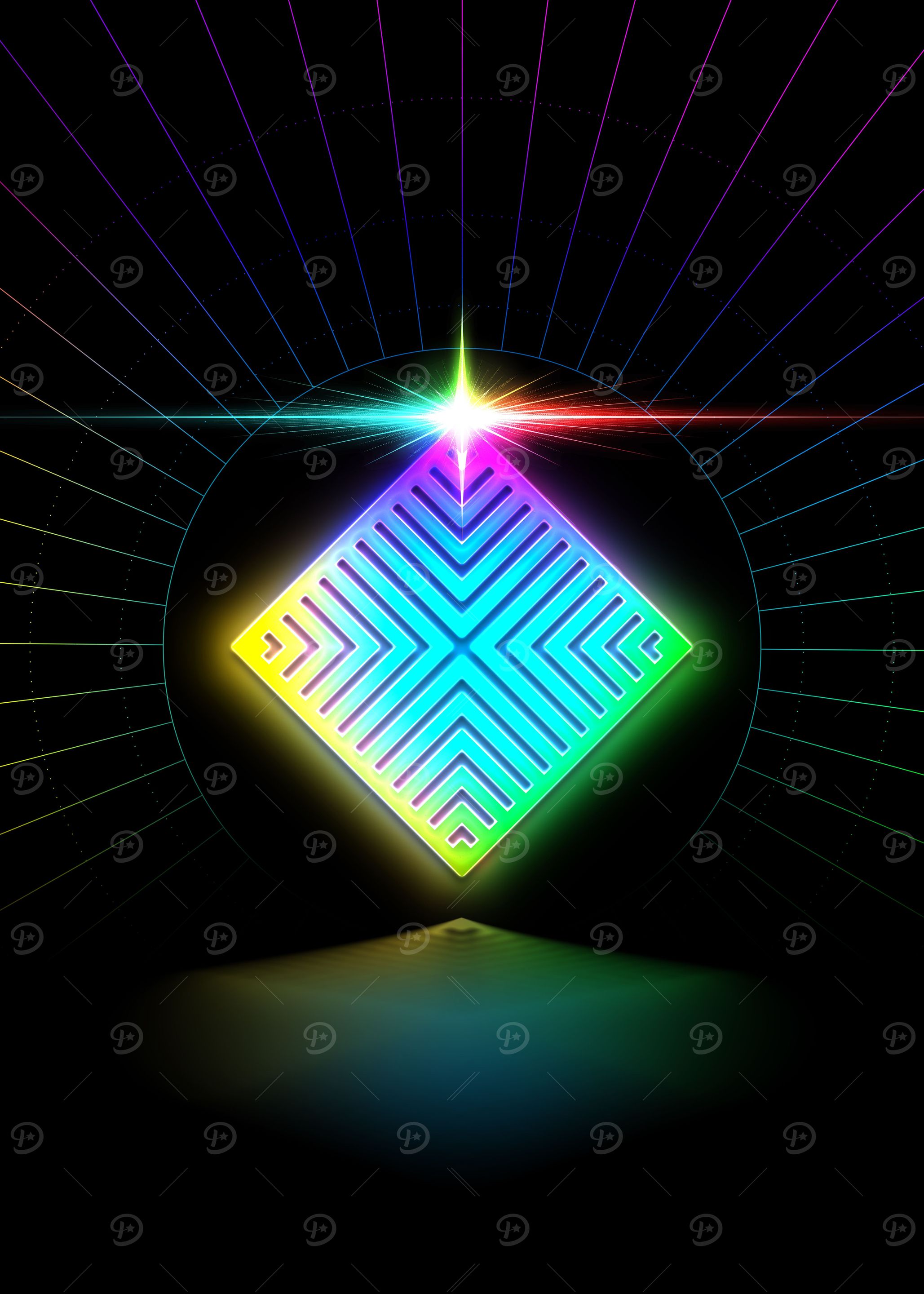 Neon Glyph Mandala Rune