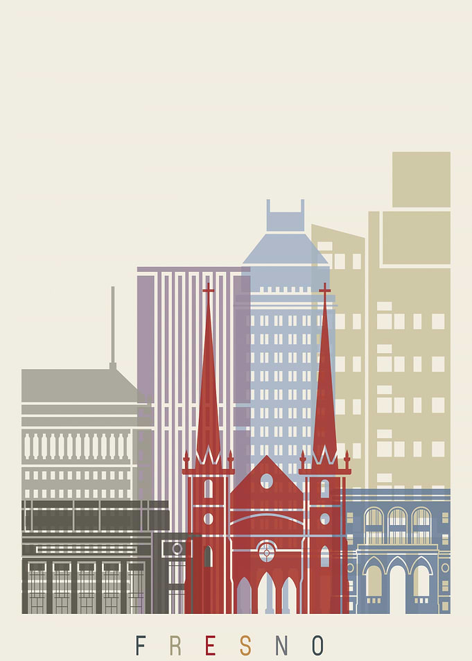 Fresno skyline poster