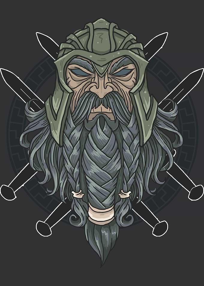 Warrior with beard