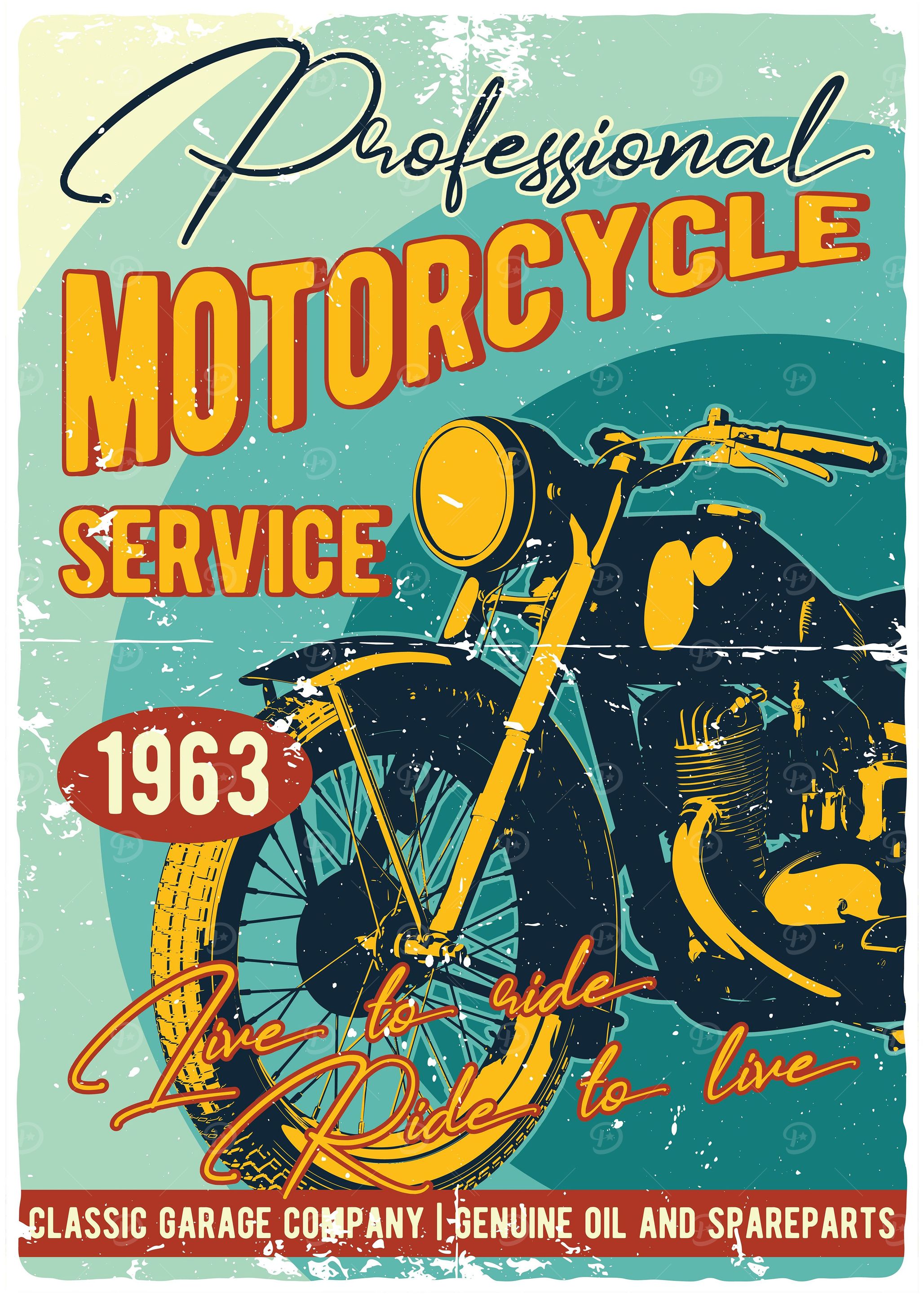 Vintage Motorcycle Poster