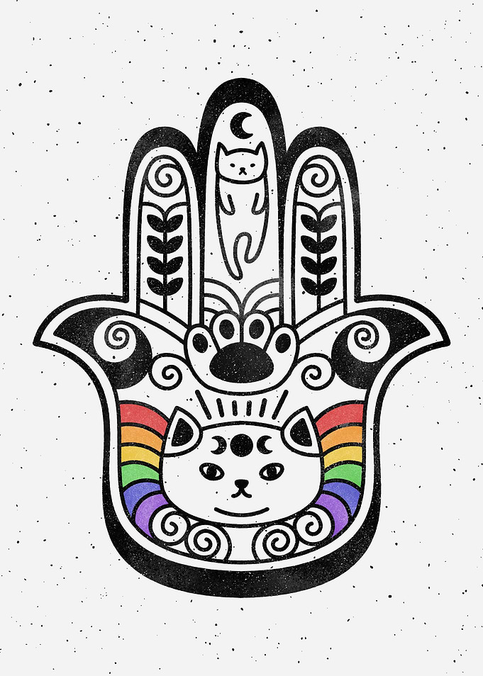 Hamsa Cat Hand