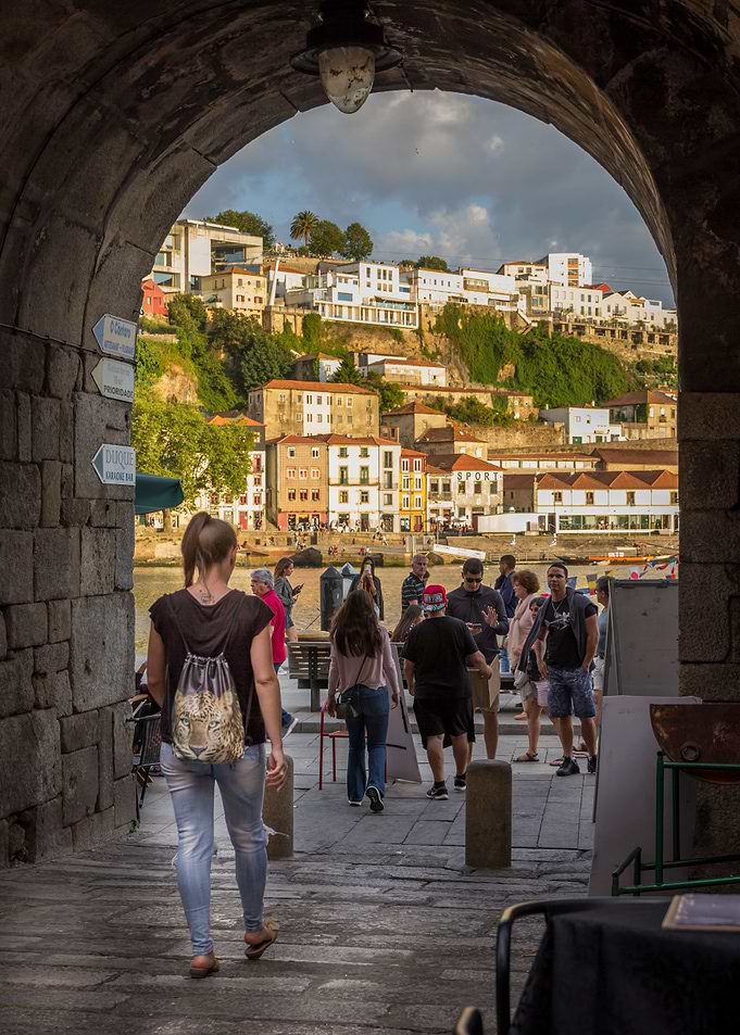 Girl on the stone arch