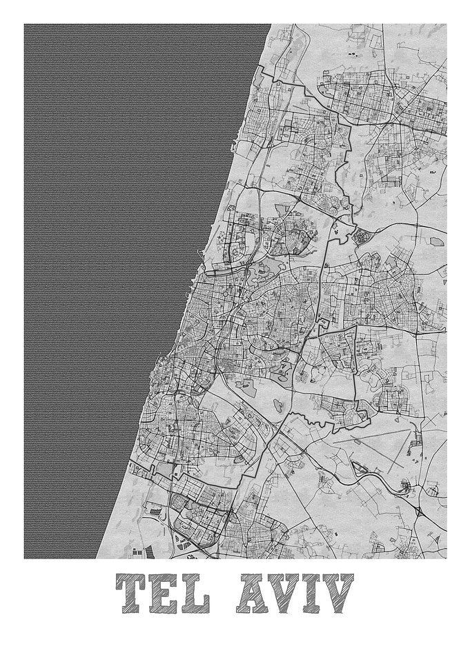 Tel Aviv City Map Israel