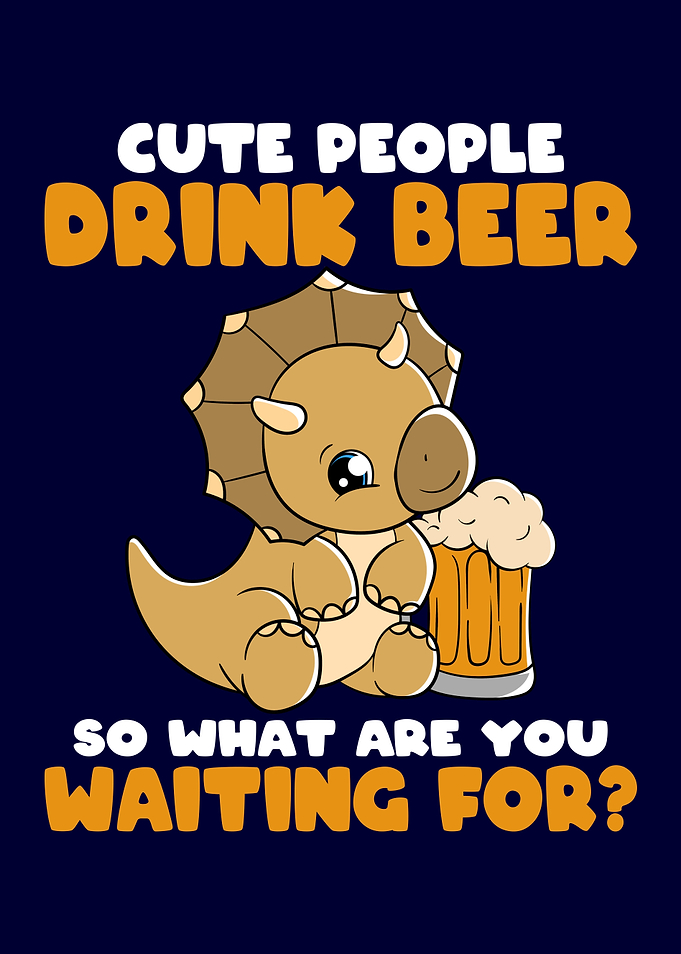 Beer Dino with Beer