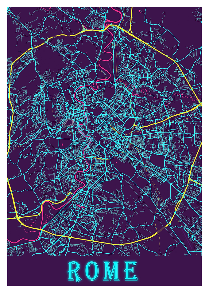 Rome City Map Italy