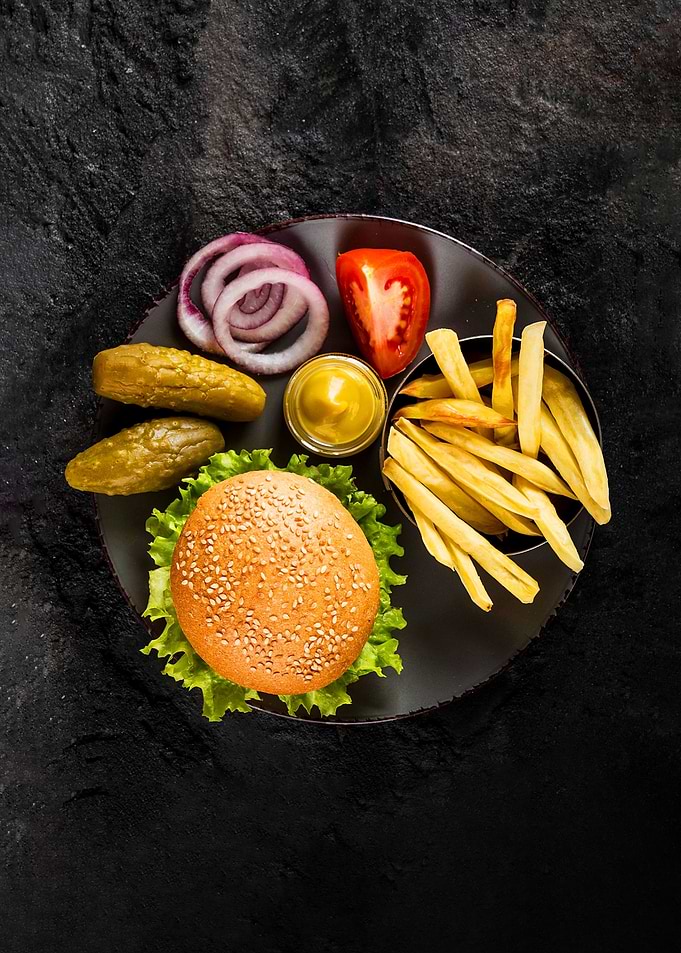 Burger and fries