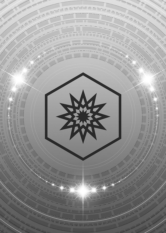 Grey Geometric Glyph Rune