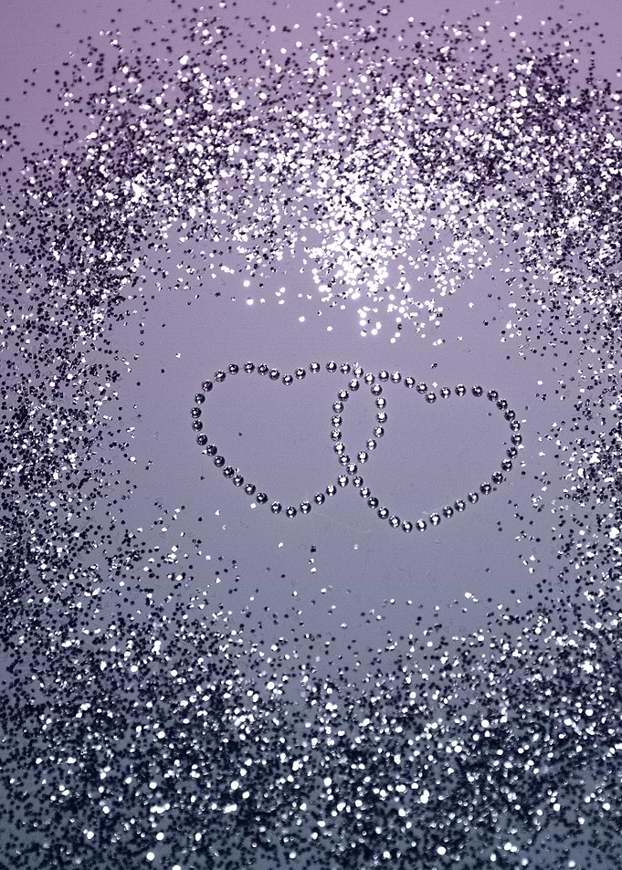 Lavender Navy Blue Hearts