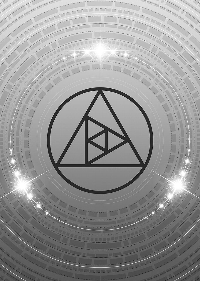 Grey Geometric Glyph Rune