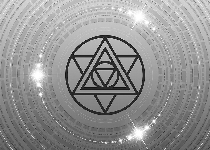 Grey Geometric Glyph Rune