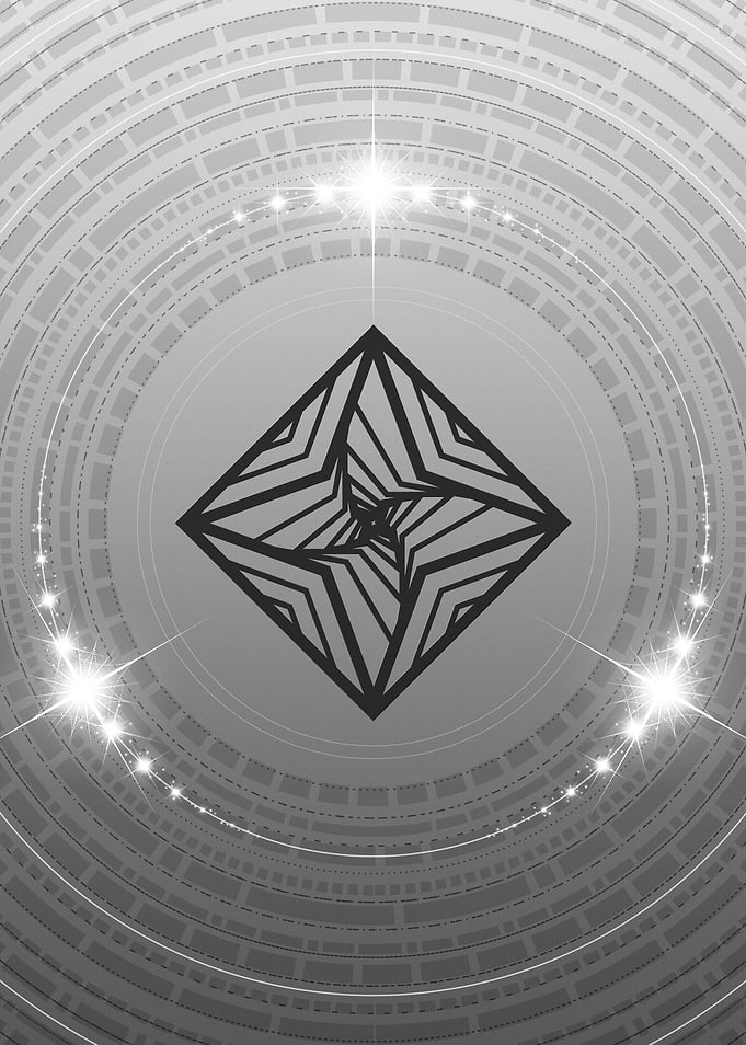 Grey Geometric Glyph Rune